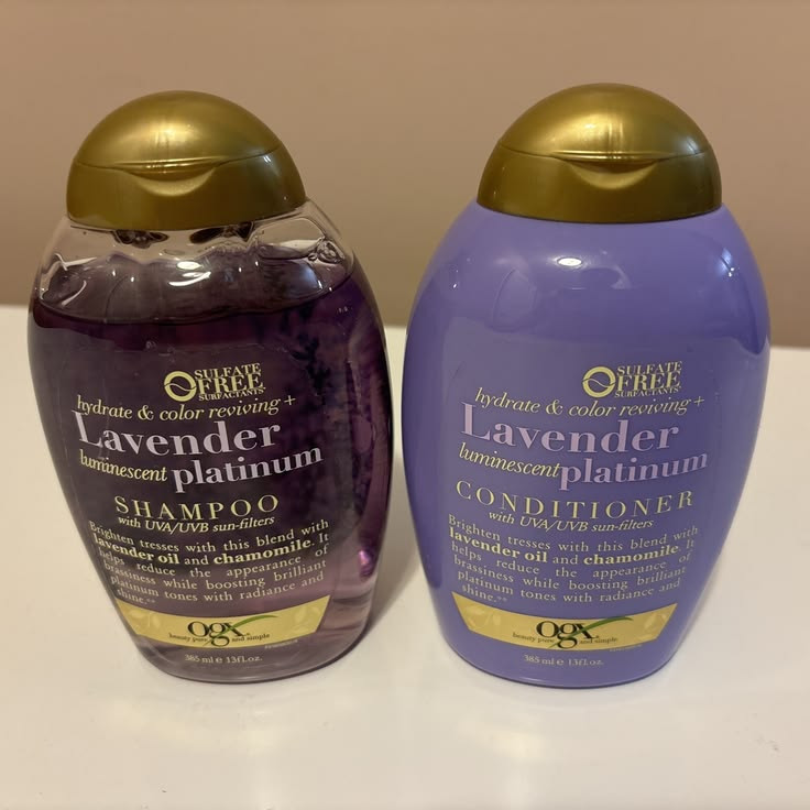 شامپوی اوجی ایکس رنگ بنفش (OGX) مدل Lavender Platinum برای موهای بلوند و نقره ای