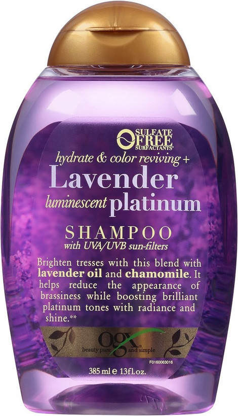 شامپوی اوجی ایکس رنگ بنفش (OGX) مدل Lavender Platinum برای موهای بلوند و نقره ای