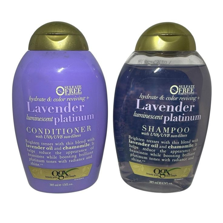 شامپوی اوجی ایکس رنگ بنفش (OGX) مدل Lavender Platinum برای موهای بلوند و نقره ای