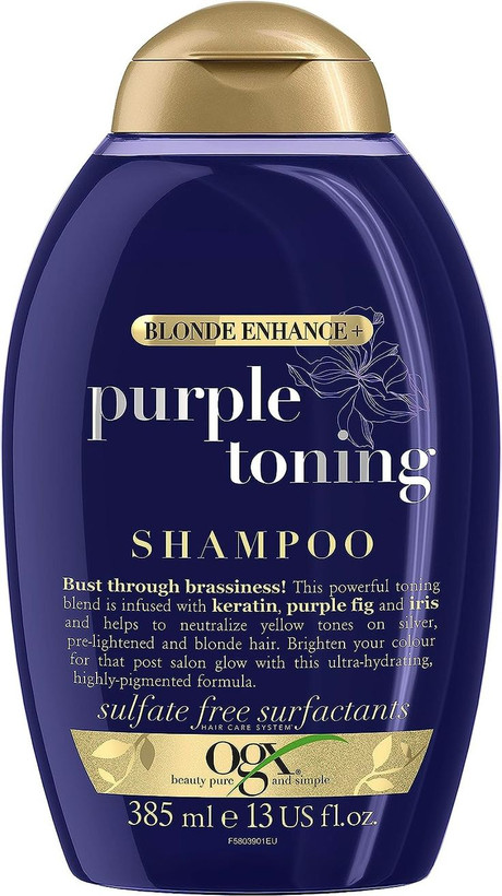 شامپوی ضد زردی و درخشان کننده او جی ایکس (OGX) مدل Purple Toning رنگ بنفش تیره
