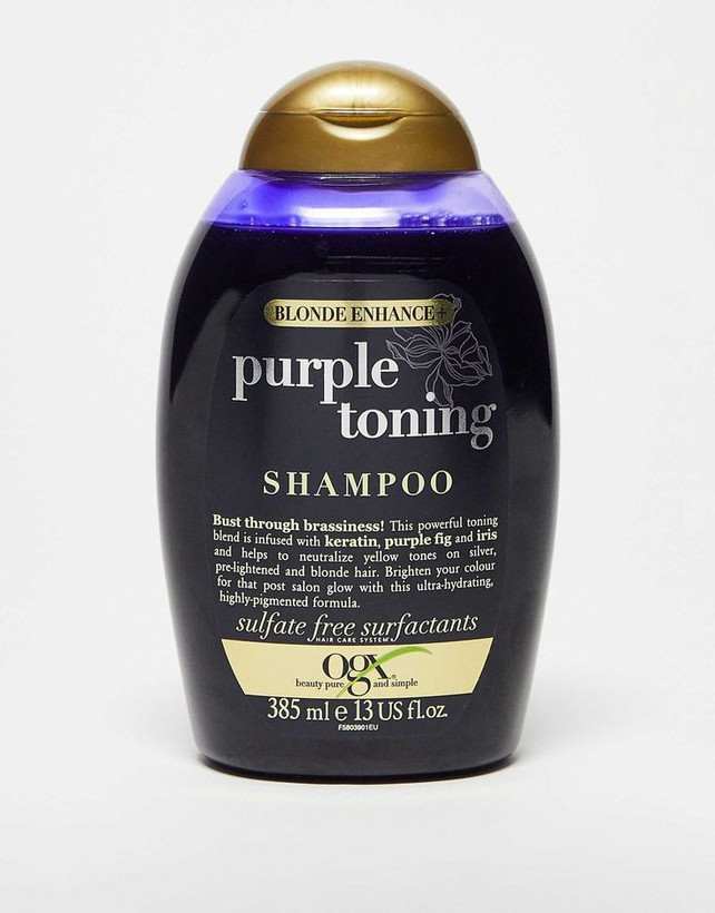 شامپوی ضد زردی و درخشان کننده او جی ایکس (OGX) مدل Purple Toning رنگ بنفش تیره