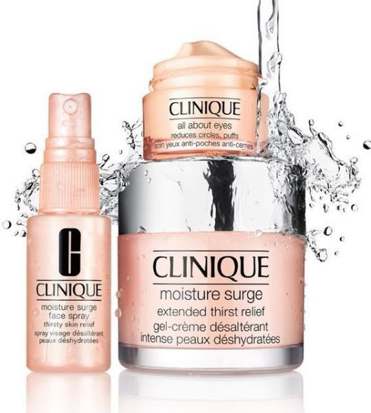 پک ۳ عددی کلینیک شامل آبرسان Moisture Surge، اسپری صورت و دور چشم All About Eyes | روتین طراوتبخش