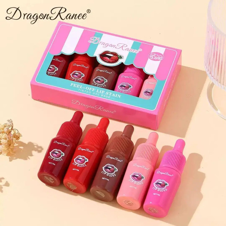 پک ۵ تایی تینت لب پیلآف Dragon Ranee | ماندگاری ۲۴ ساعته و رنگهای جذاب