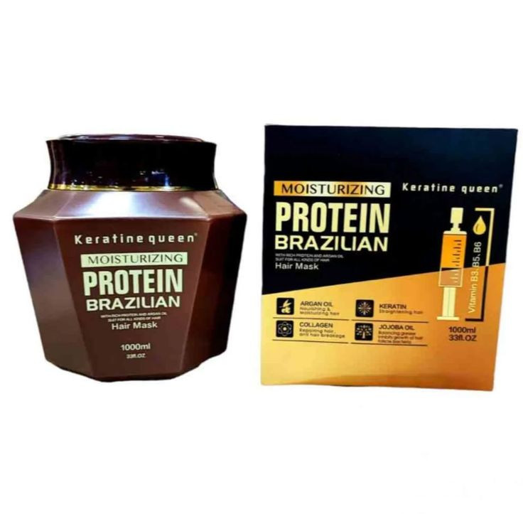 ماسک مو پروتئینه و آبرسان کراتین کویین مدل Brazilian Protein